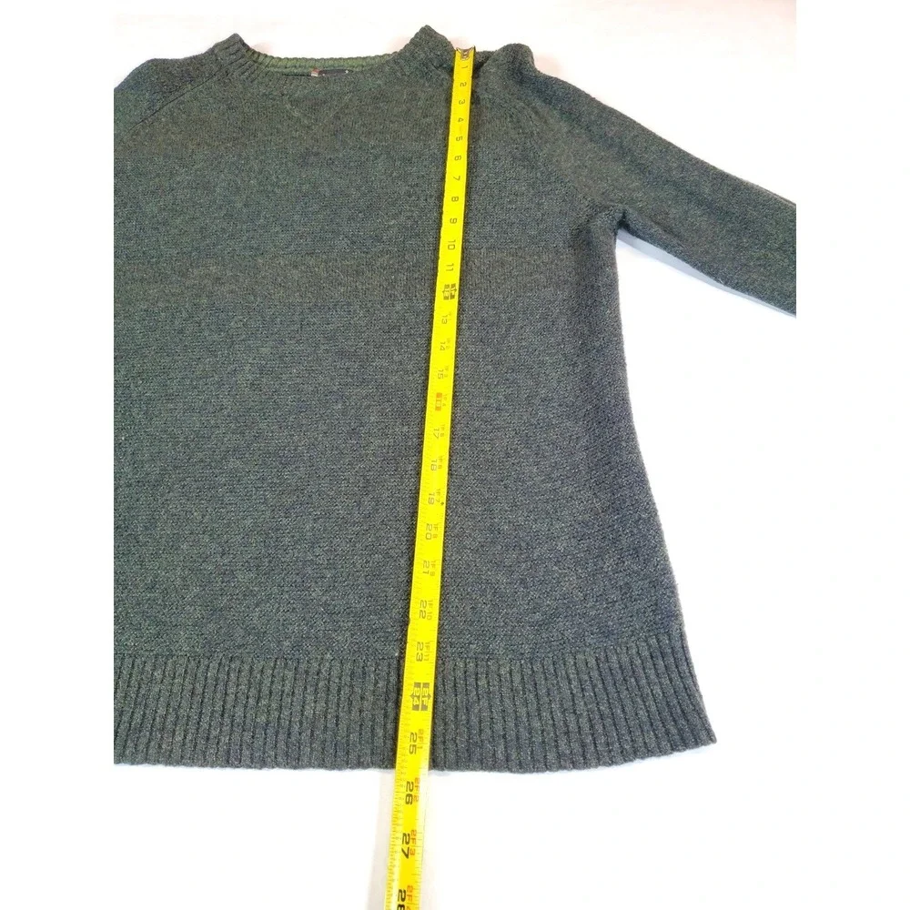 Smartwool Mens Merino Wool Blend‎ Textured Crewneck Sweater Green Large Raglan